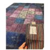 Tapis Persan Patchwork Noué à la Main Bleu Marine
