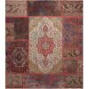 Tapis Persan Vintage Patchwork Noué à la Main Toranj Rouge
