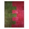 Tapis Persan Vintage Patchwork Noué à la Main Rose & Vert