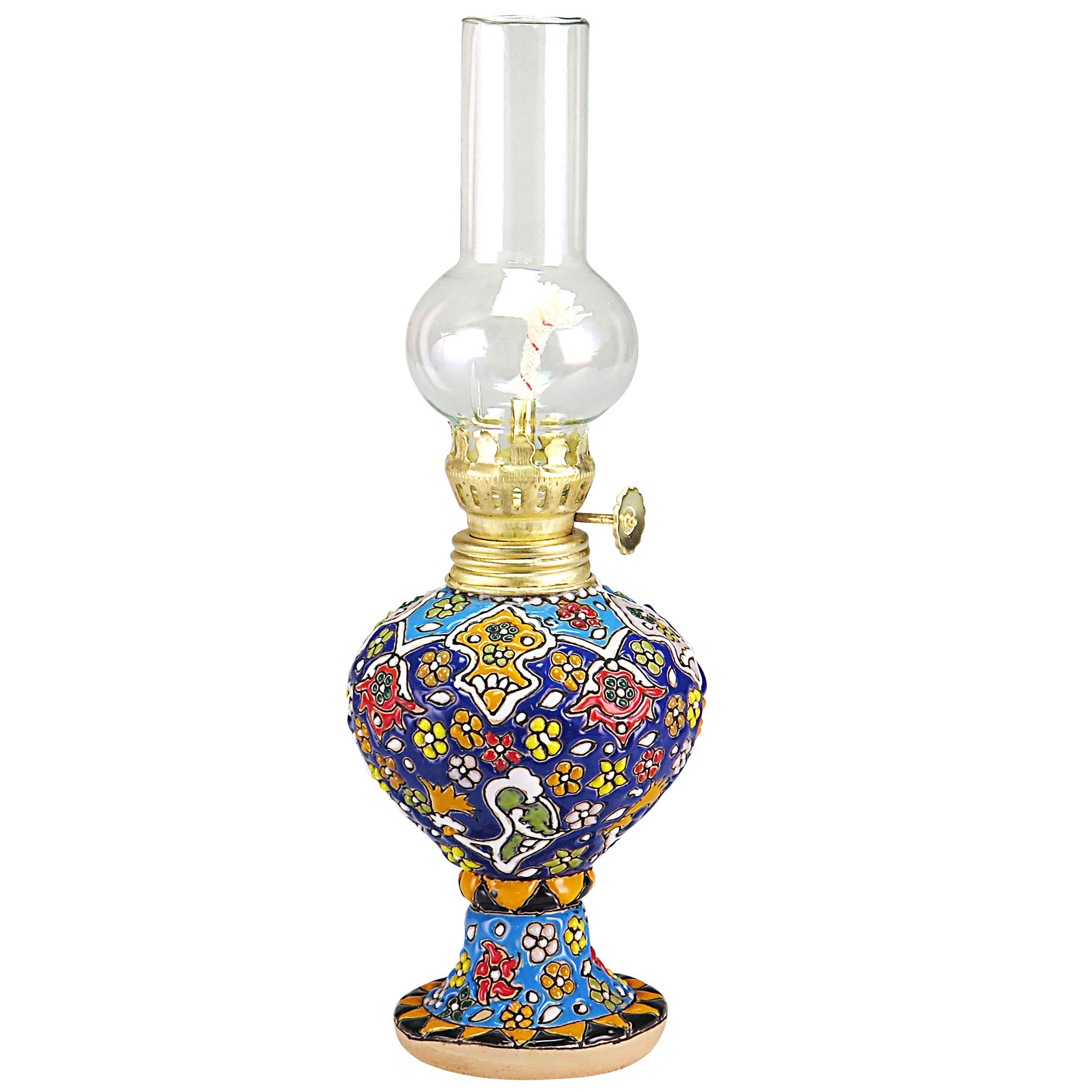 Lampe persane en poterie à huile – modèle Minakari