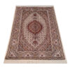 Tapis persan avec laine noué à la main à Tabriz Riz Mahi marron