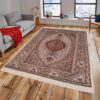 Tapis persan avec laine noué à la main à Tabriz Riz Mahi marron