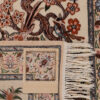 Tapis persan en soie noué à la main à Ispahan cerf & oiseaux crème