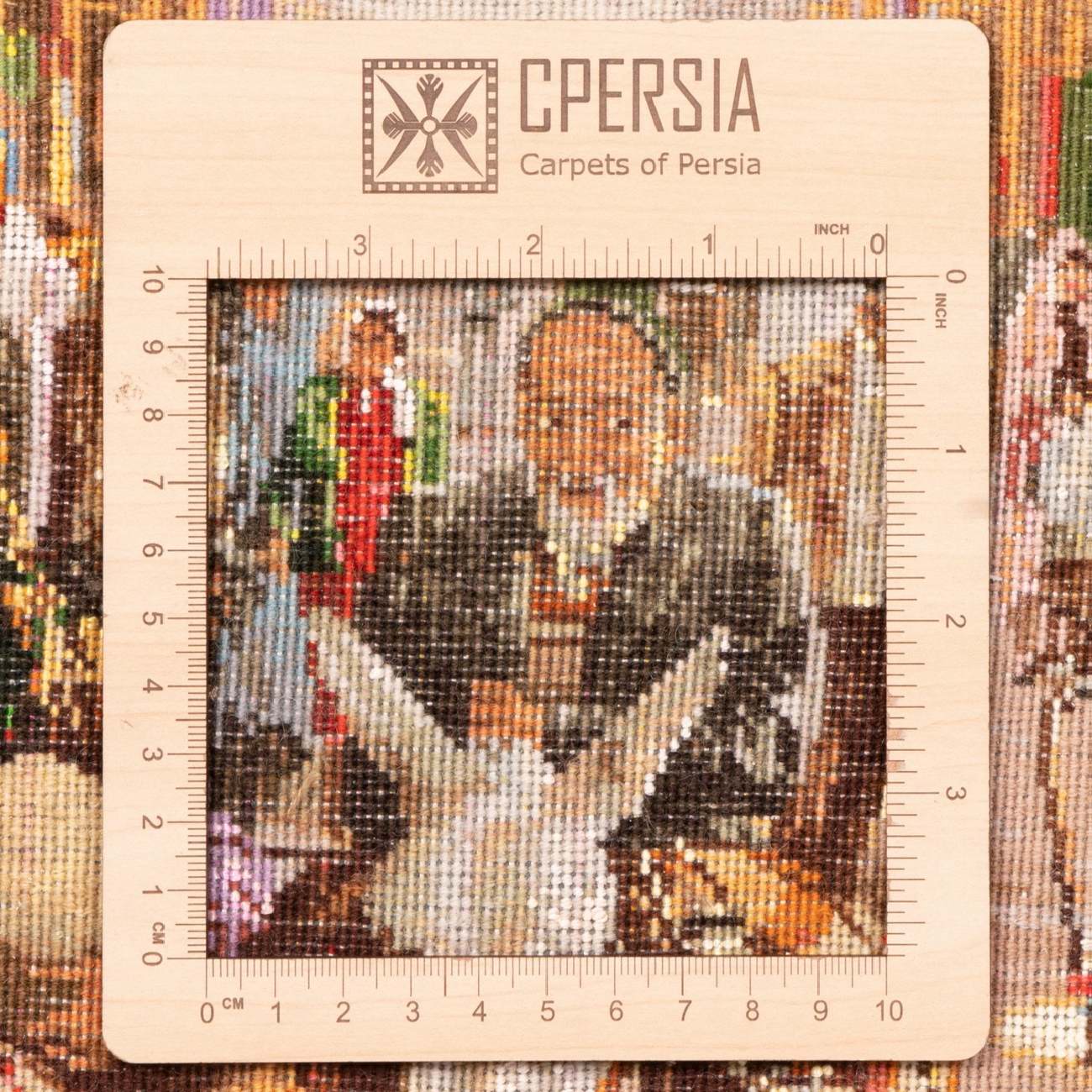 Tapis persan figuratif noué à la main de Tabriz représentant le bazar des chaudronniers