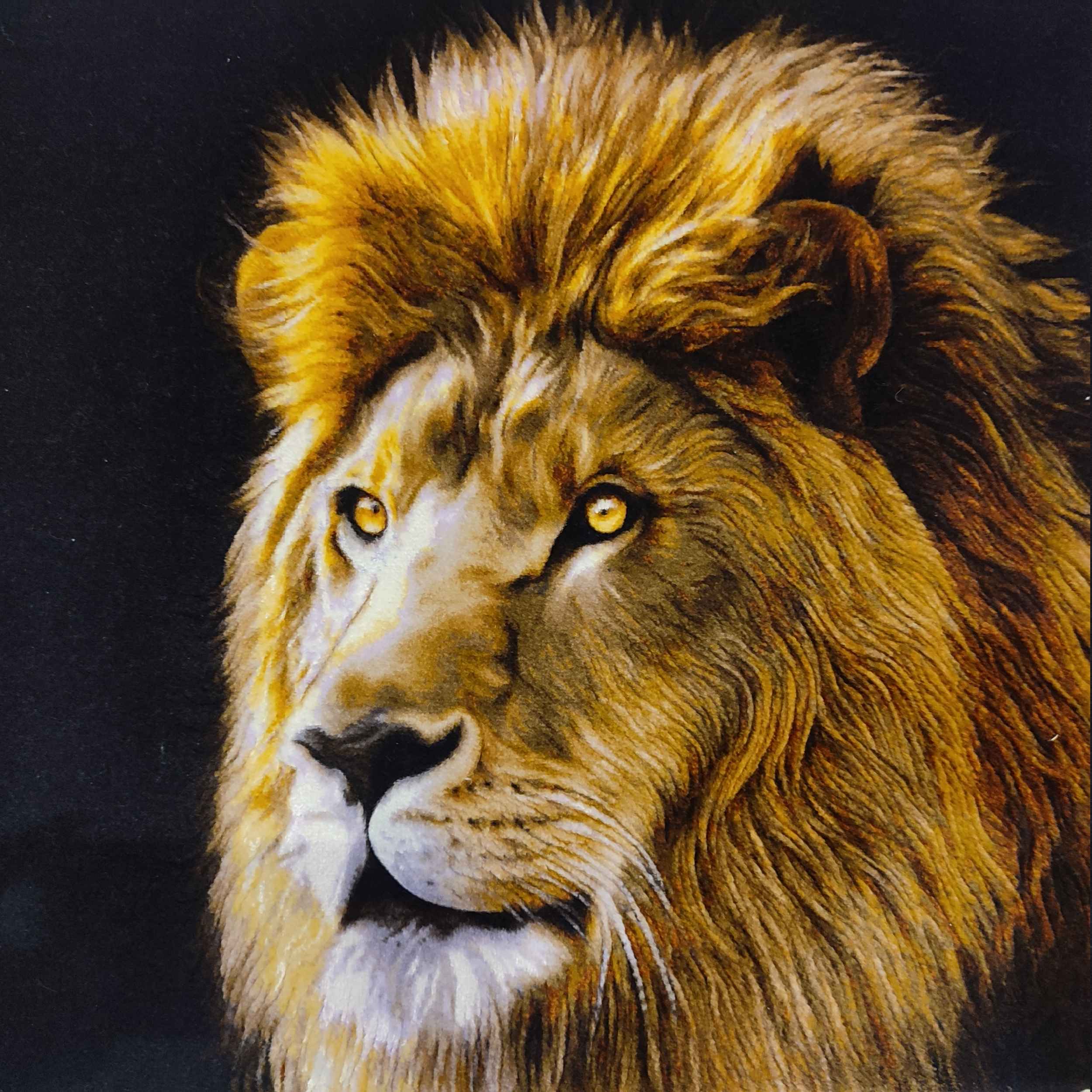 Tapis persan figuratif noué à la main de Tabriz représentant un lion noir