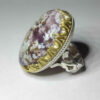Bague en argent avec agate dendritique persane Shajar pour homme - Modèle Blossom