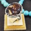 Bague en argent avec agate dendritique persane Shajar pour homme - Modèle Fardin