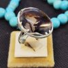 Bague en argent avec agate dendritique persane Shajar pour homme - Modèle Fardin