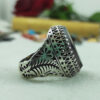 Bague en argent avec agate dendritique persane Shajar pour homme - Modèle Hadi