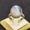 Bague en argent avec agate dendritique persane Shajar pour homme - Modèle Nima