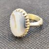 Bague en argent avec agate dendritique persane Shajar pour homme - Modèle Nima