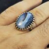 Bague en argent avec agate dendritique persane Shajar pour homme - Modèle Nima