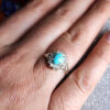 Bague en Argent Persan Faite Main pour Femme avec Turquoise de Neyshabur Sima