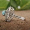 Bague en Argent Persan pour Femme avec Turquoise de Neyshabur
