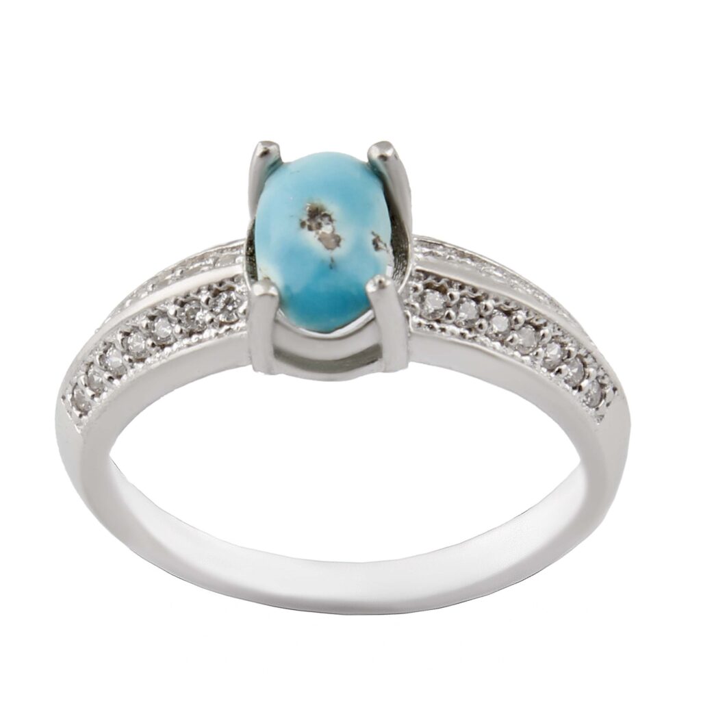 Bague en Argent Persan pour Femme avec Turquoise de Nishapur