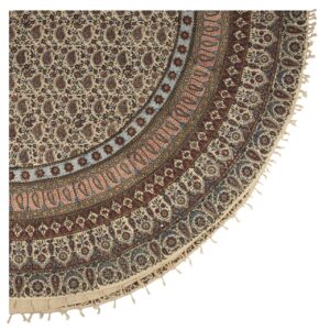 Nappe Persane : Imprimée au Bloc Traditionnel Kalamkari d’Ispahan – Modèle Darin