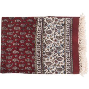 Nappe Persane : Imprimée au Bloc Traditionnel Kalamkari d’Ispahan – Modèle Diba