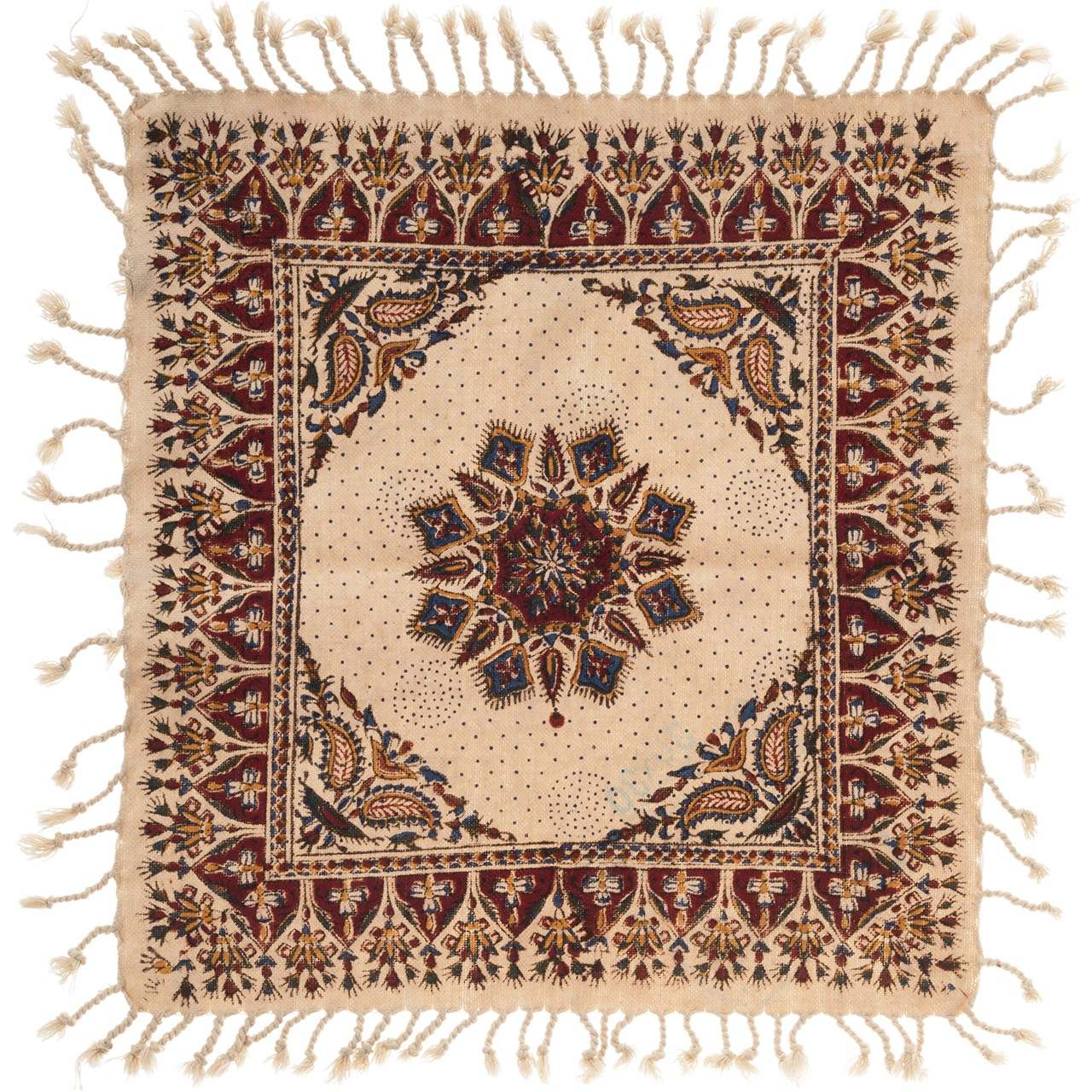 Nappe Persane : Imprimée au Bloc Traditionnel Kalamkari d’Ispahan – Modèle Doris