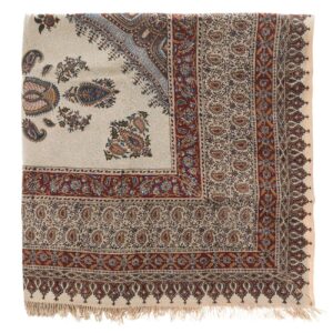 Nappe Persane : Imprimée au Bloc Traditionnel Kalamkari d’Ispahan – Modèle Farin