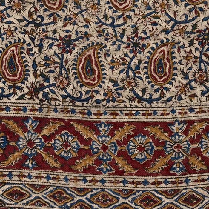 Nappe Persane : Imprimée au Bloc Traditionnel Kalamkari d’Ispahan – Modèle Farin