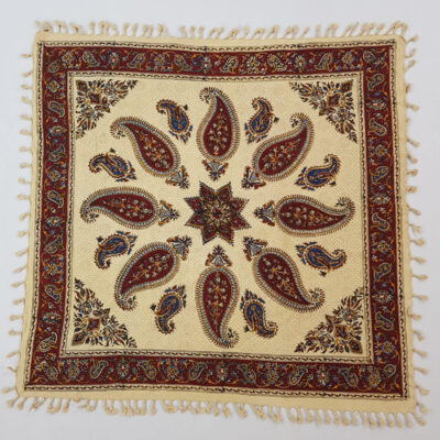 Nappe Persane : Imprimée au Bloc Traditionnel Kalamkari d'Ispahan - Modèle Manel