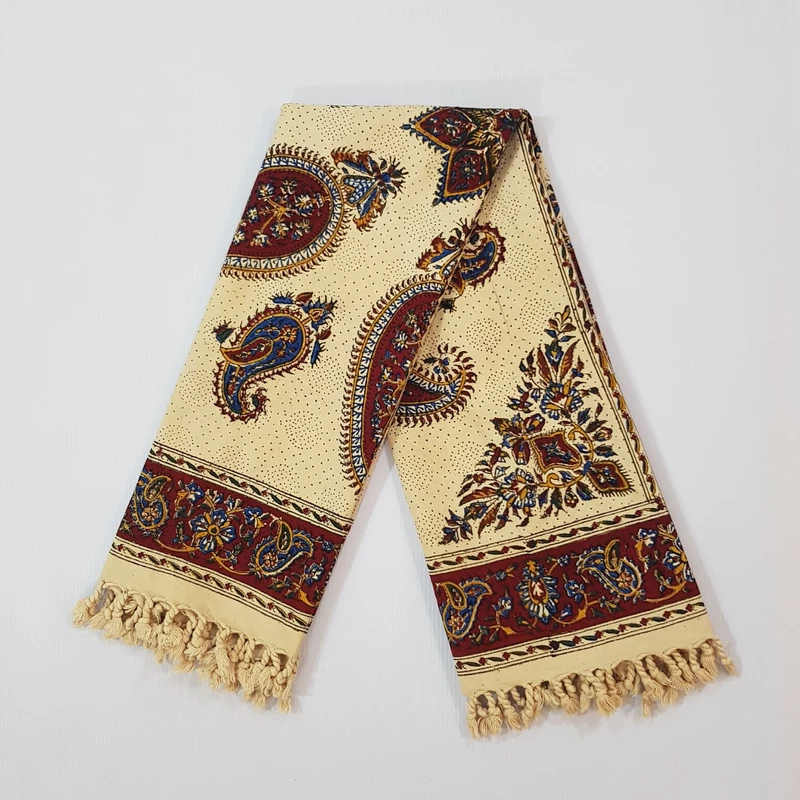 Nappe Persane : Imprimée au Bloc Traditionnel Kalamkari d’Ispahan – Modèle Manel