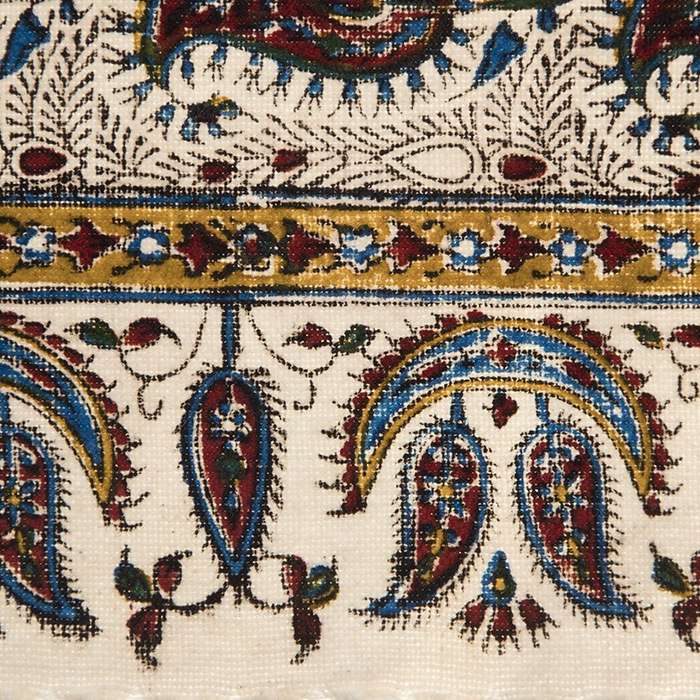 Nappe Persane : Imprimée au Bloc Traditionnel Kalamkari d’Ispahan – Modèle Vira