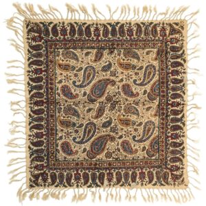 Nappe Persane : Imprimée au Bloc Traditionnel Kalamkari d’Ispahan – Modèle Vira II