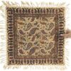 Nappe Persane : Imprimée au Bloc Traditionnel Kalamkari d'Ispahan - Modèle Vira II