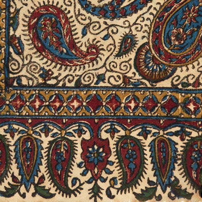 Nappe Persane : Imprimée au Bloc Traditionnel Kalamkari d’Ispahan – Modèle Vira II