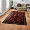 Tapis persan en laine noué à la main à Chaharmahal & Bakhtiari Iliati rouge