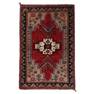 Tapis persan en laine noué à la main à Khorasan Iliati rouge