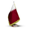 Drapeau de Table du Qatar avec Base en Pierre
