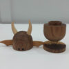 Distributeur de Cure-Dents en Bois avec Motif de Chauve-Souris Marron
