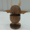 Distributeur de Cure-Dents en Bois avec Motif de Chauve-Souris Marron