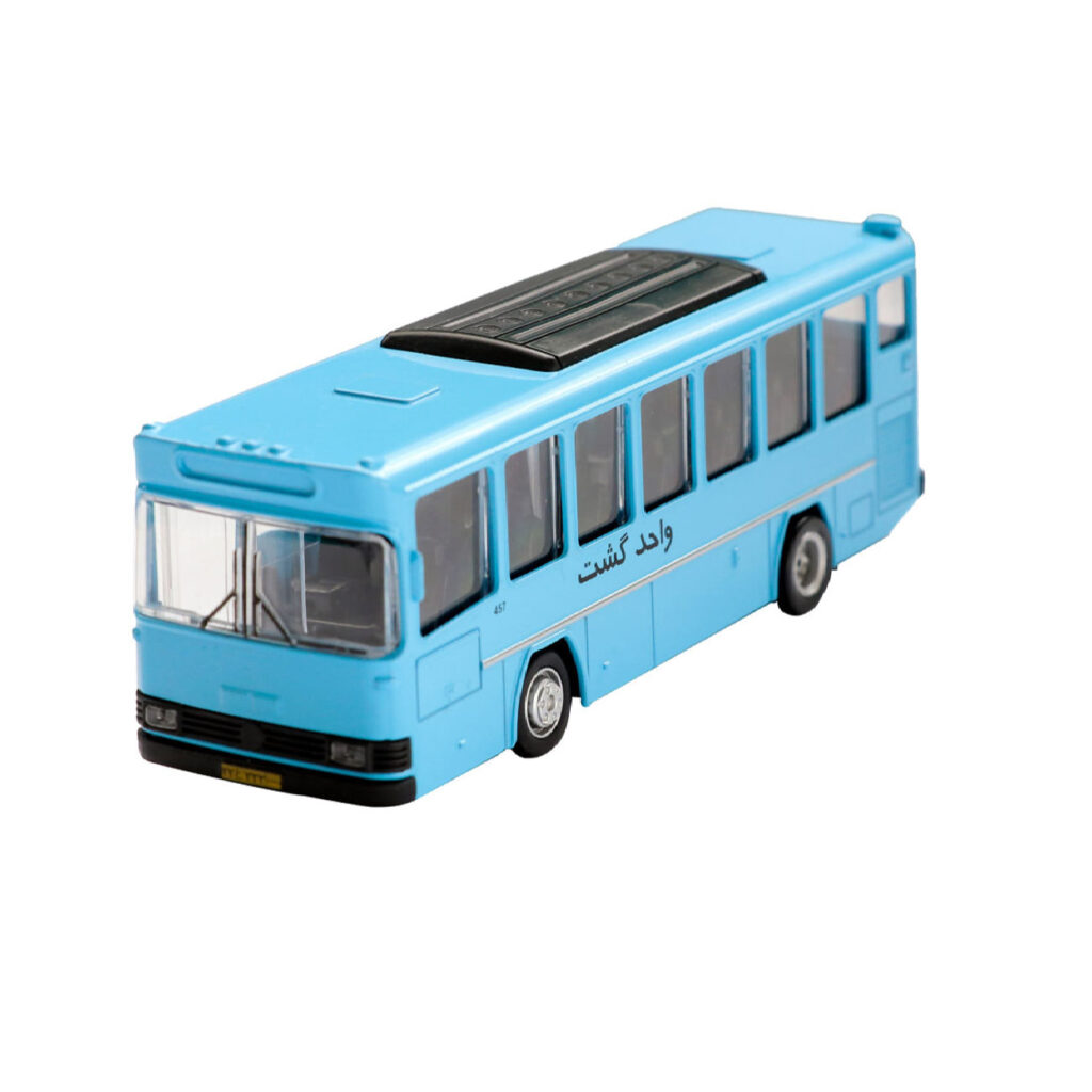 Autobus jouet Diecast iranien fonctionnant sur piles bleu