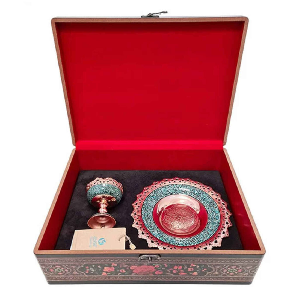 Coffret Cadeau – Assiette en Turquoise & Bol à Noix