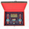 Coffret Cadeau – Vases & Coupe à Fruits en Incrustation de Turquoise