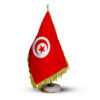 Drapeau de Table de la Tunisie avec Base en Pierre