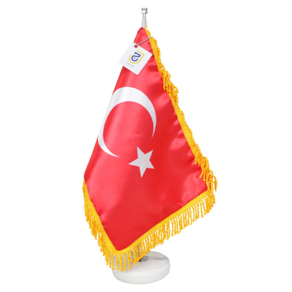 Drapeau de Table de la Turquie avec Base en Pierre