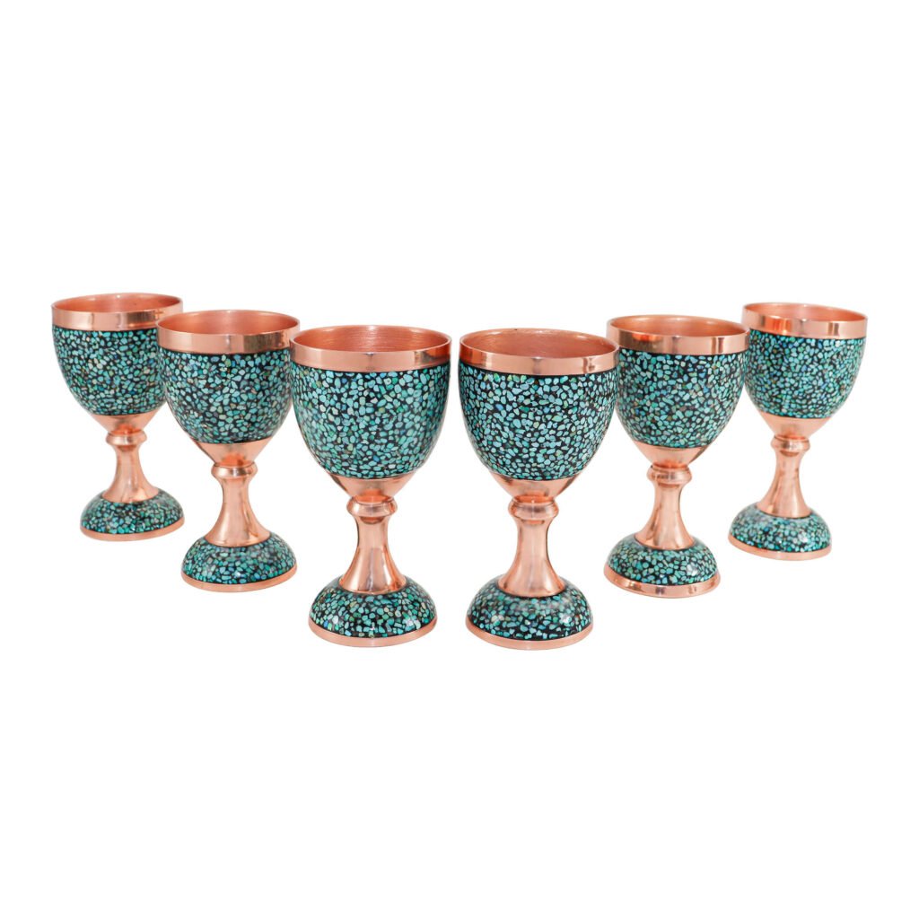 Ensemble Haft-Seen incrusté de turquoise pour décoration de table de Norouz