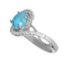 Bague en Argent Persan pour Femme avec Turquoise de Neyshabur