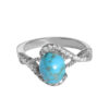 Bague en Argent Persan pour Femme avec Turquoise de Neyshabur