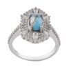 Bague en Argent Persan Faite Main pour Femme avec Turquoise de Neyshabur