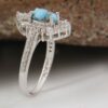 Bague en Argent Persan Faite Main pour Femme avec Turquoise de Neyshabur