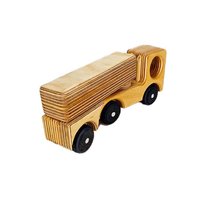 Camion-benne jouet en bois fait à la main pour enfants