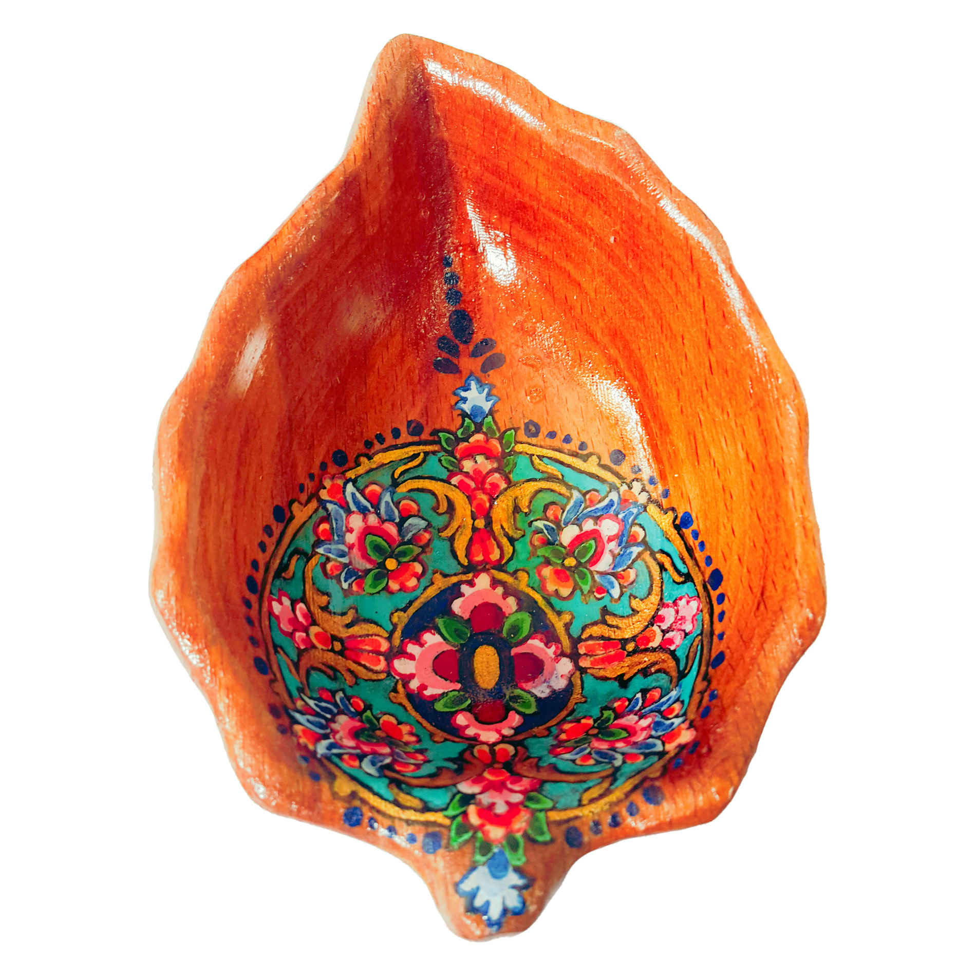 Ensemble Haft-Seen en bois pour Norouz – Motif feuille traditionnelle