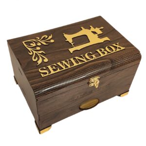 Boîte à couture en bois avec tiroir pour rangement efficace