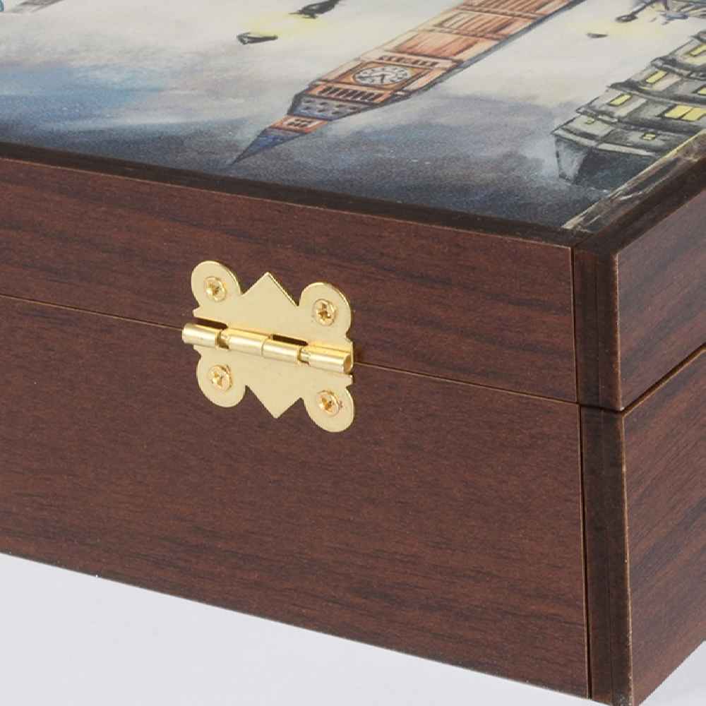 Boîte organisatrice en bois pour sachets de thé 4 compartiments Design traditionnel