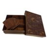 Boîte organisatrice en bois pour sachets de thé 4 compartiments avec sous-verres